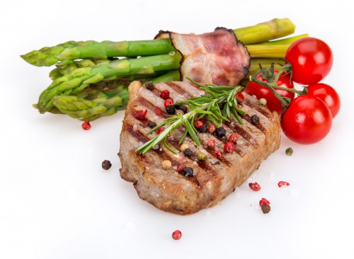 Beef steak on white background